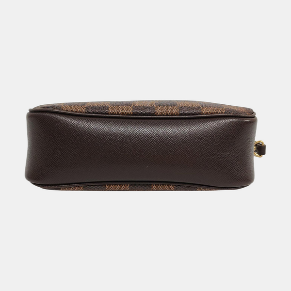 TROUSSE MAKE UP Damier Ebene Coated Canvas Brown