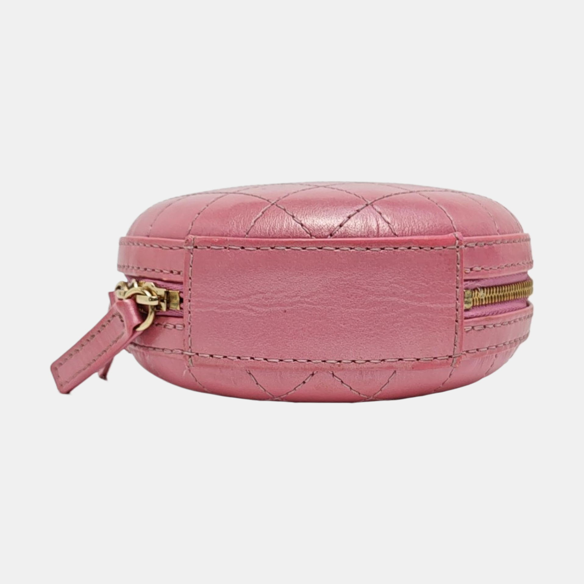 ROUND Quilted Lambskin Pink