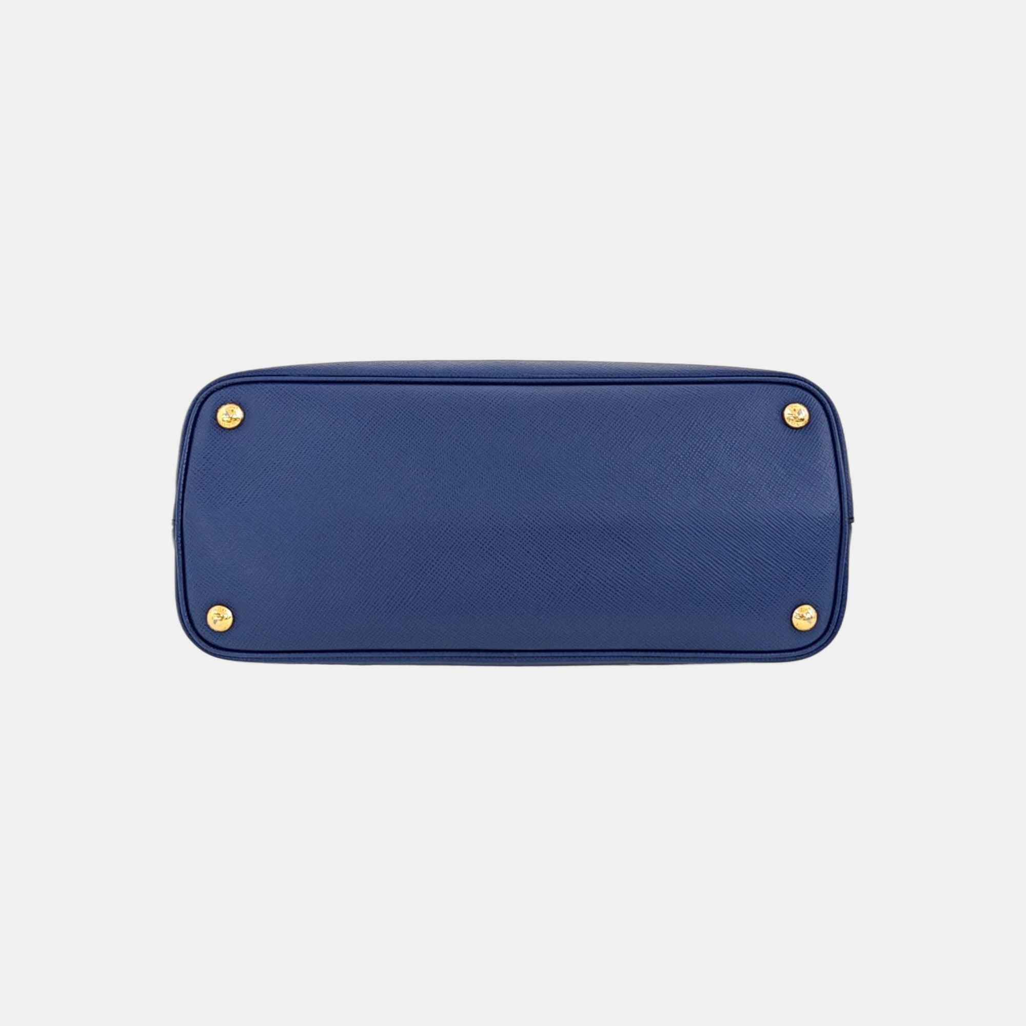 Double Large Saffiano Calfskin Blue