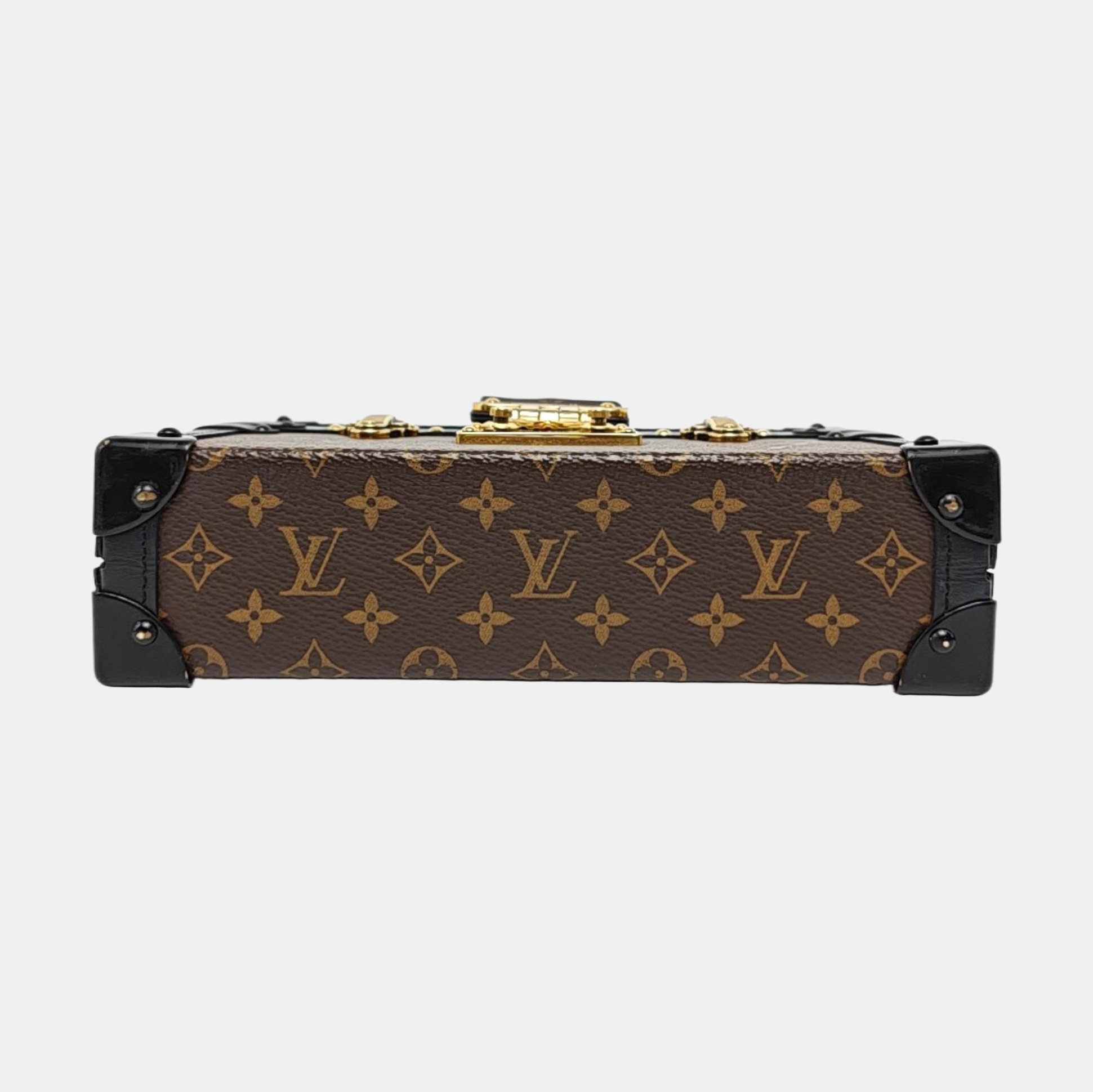 PETITE MALLE Monogram Coated Canvas Brown