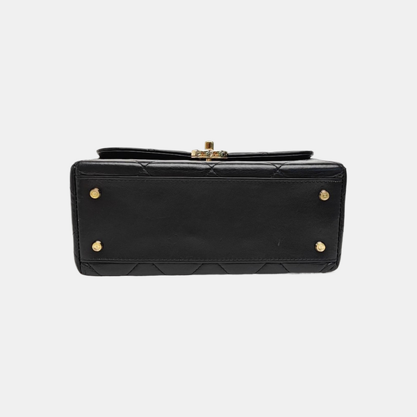 Quilted Calfskin Shoulder Bag Black