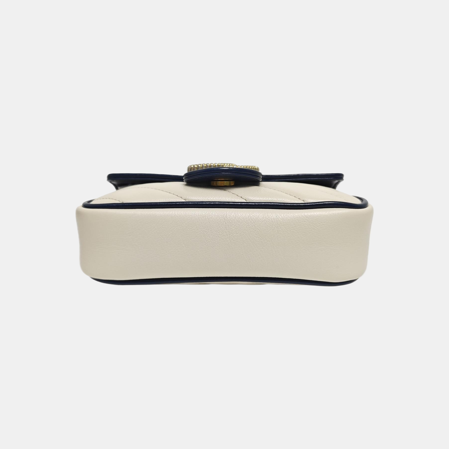 GG Marmont Super Mini Quilted Calfskin White