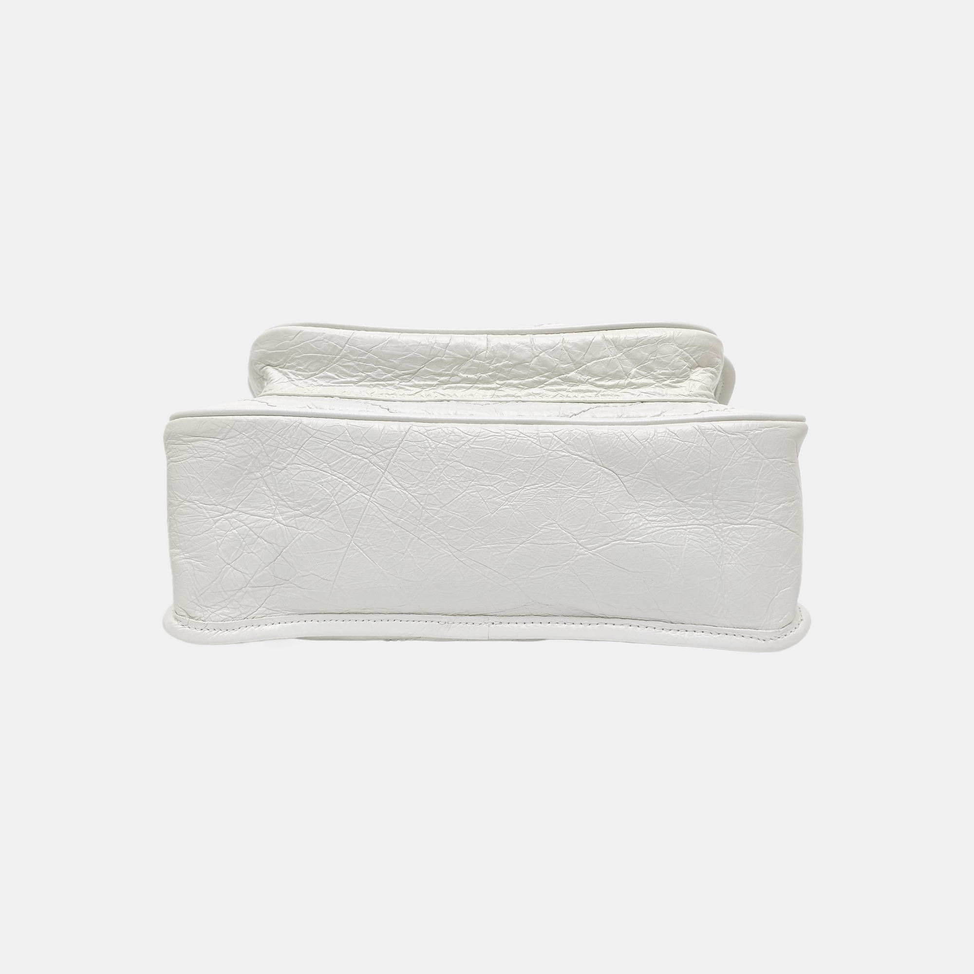 NIKI Medium Chevron Calfskin White