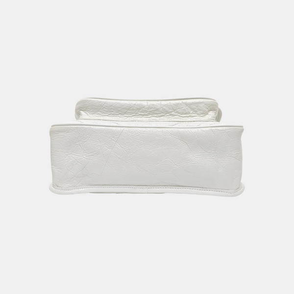 NIKI Medium Chevron Calfskin White