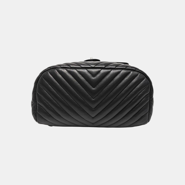 Chevron Calfskin Backpack Black