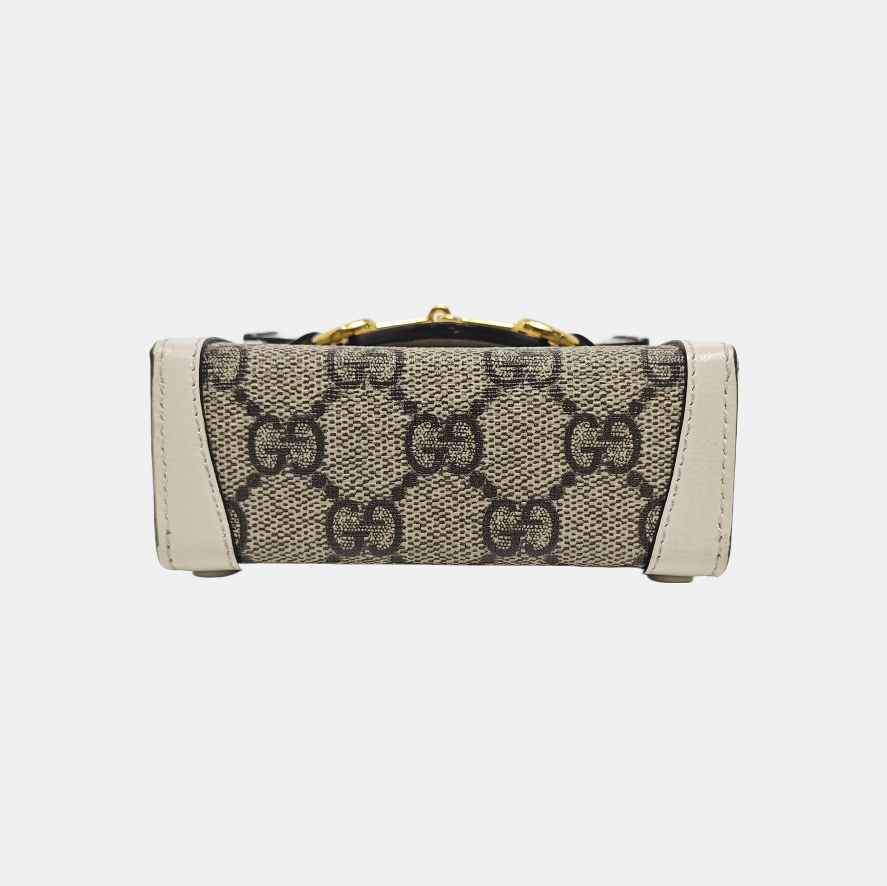 Authenticated pre-owned  Horsebit 1955 Mini Coated Canvas Beige - Shoulder Bag at Looply