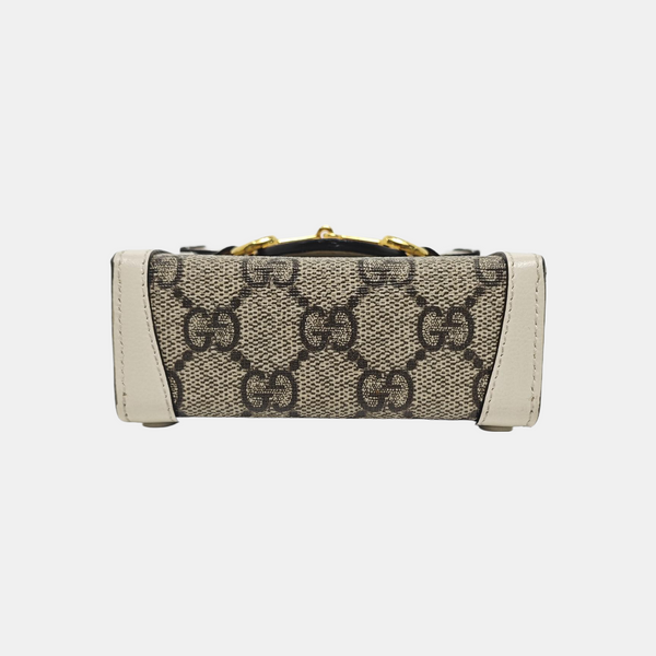 Authenticated pre-owned  Horsebit 1955 Mini Coated Canvas Beige - Shoulder Bag at Looply