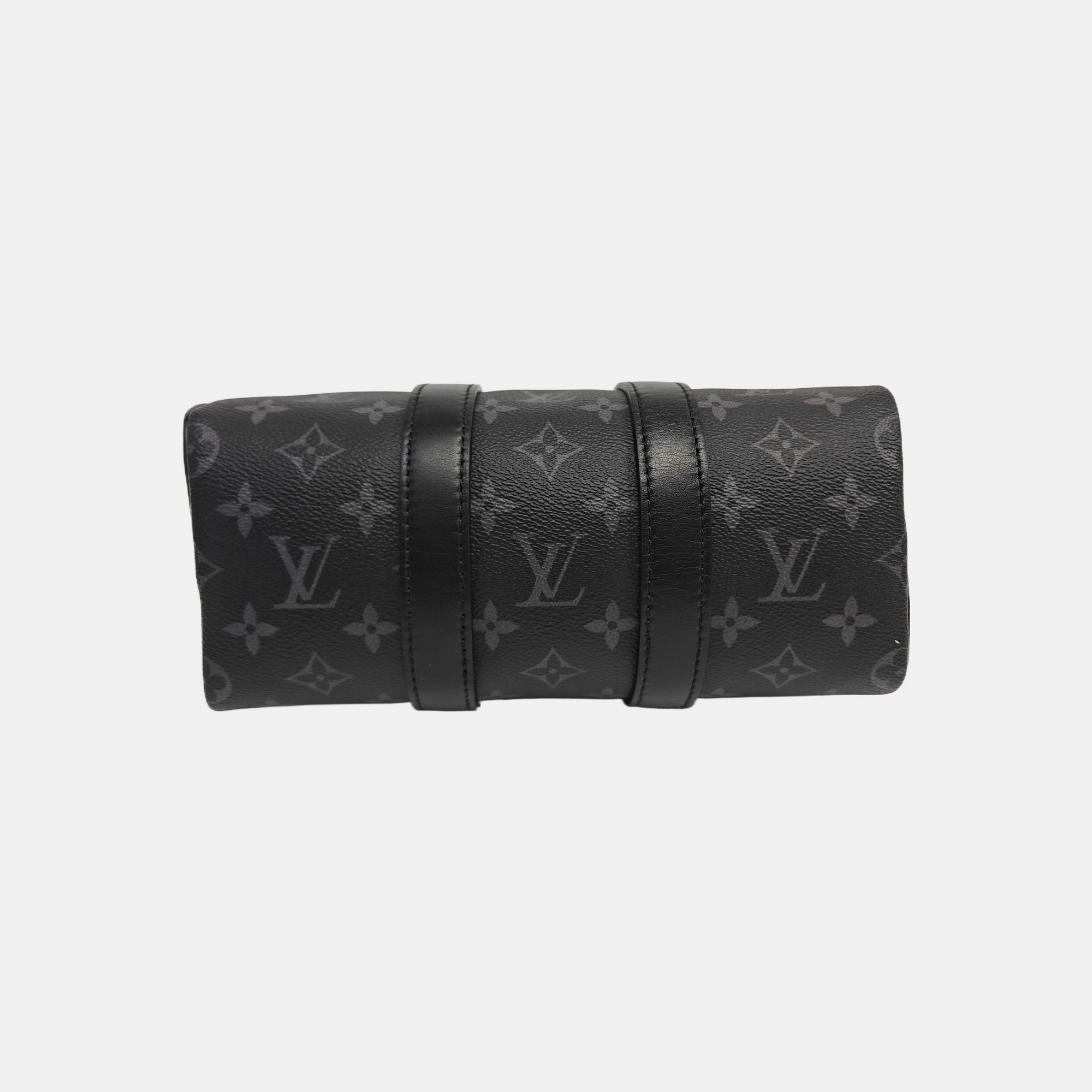 KEEPALL 25 Monogram Coated Canvas Black