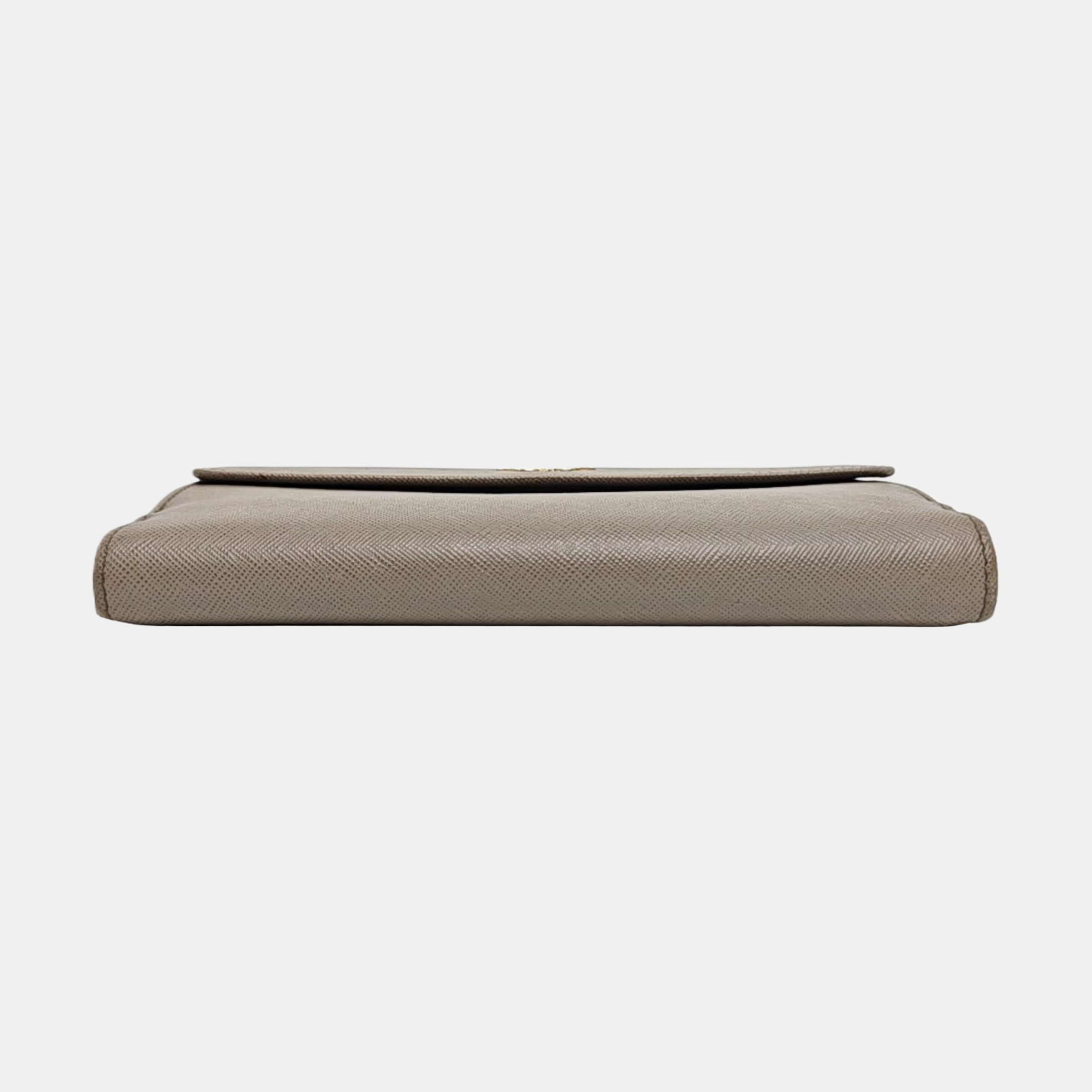Fold Wallet Saffiano Calfskin Gray Wallet