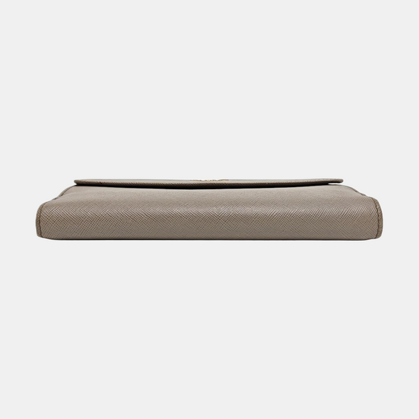 Fold Wallet Saffiano Calfskin Gray Wallet