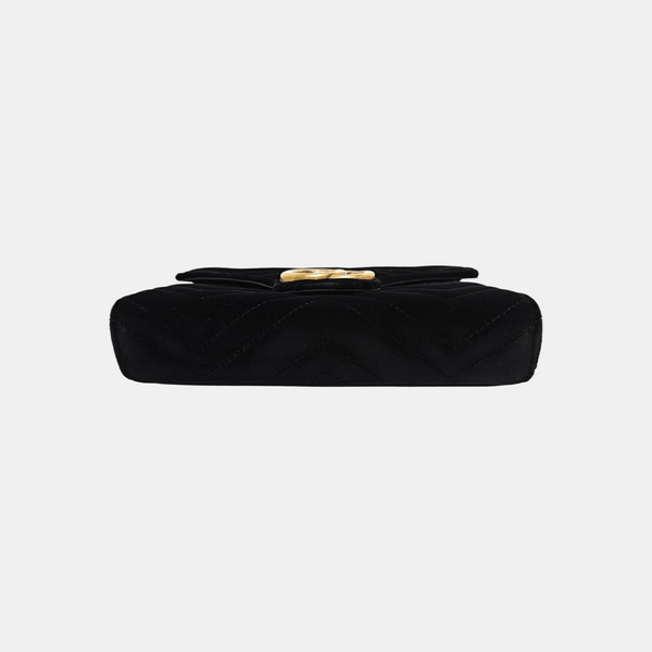 GG Marmont Mini Quilted Velvet Black