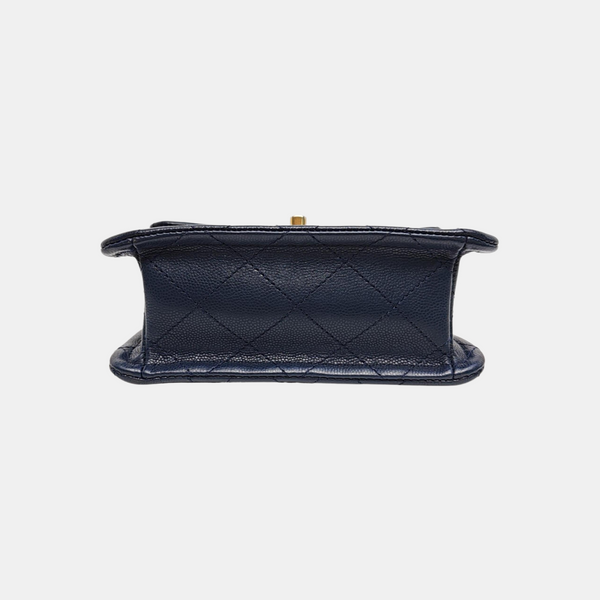 Quilted Grained Calfskin Blue