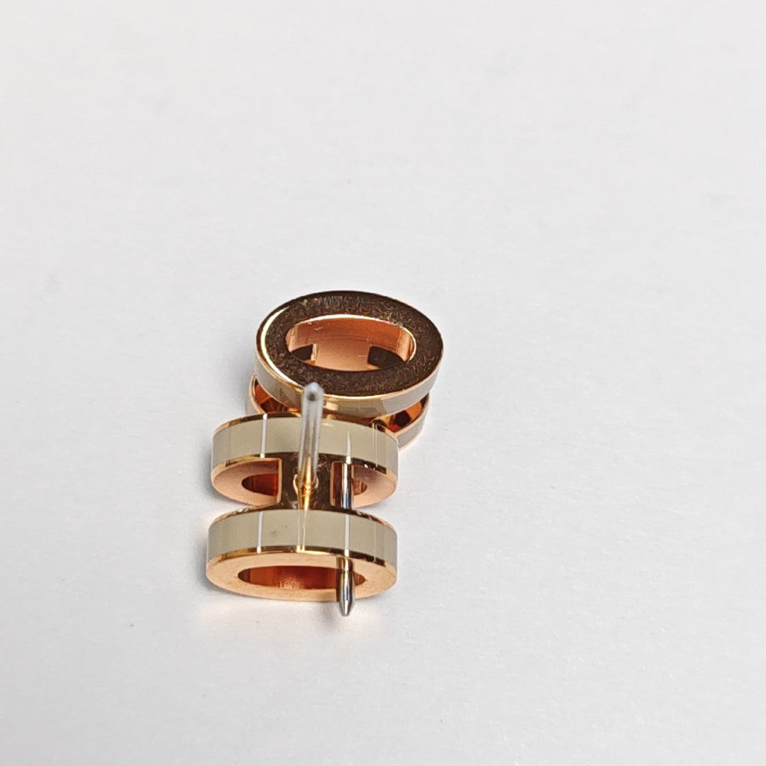 Pop H Metal Rose Gold Stud Earrings