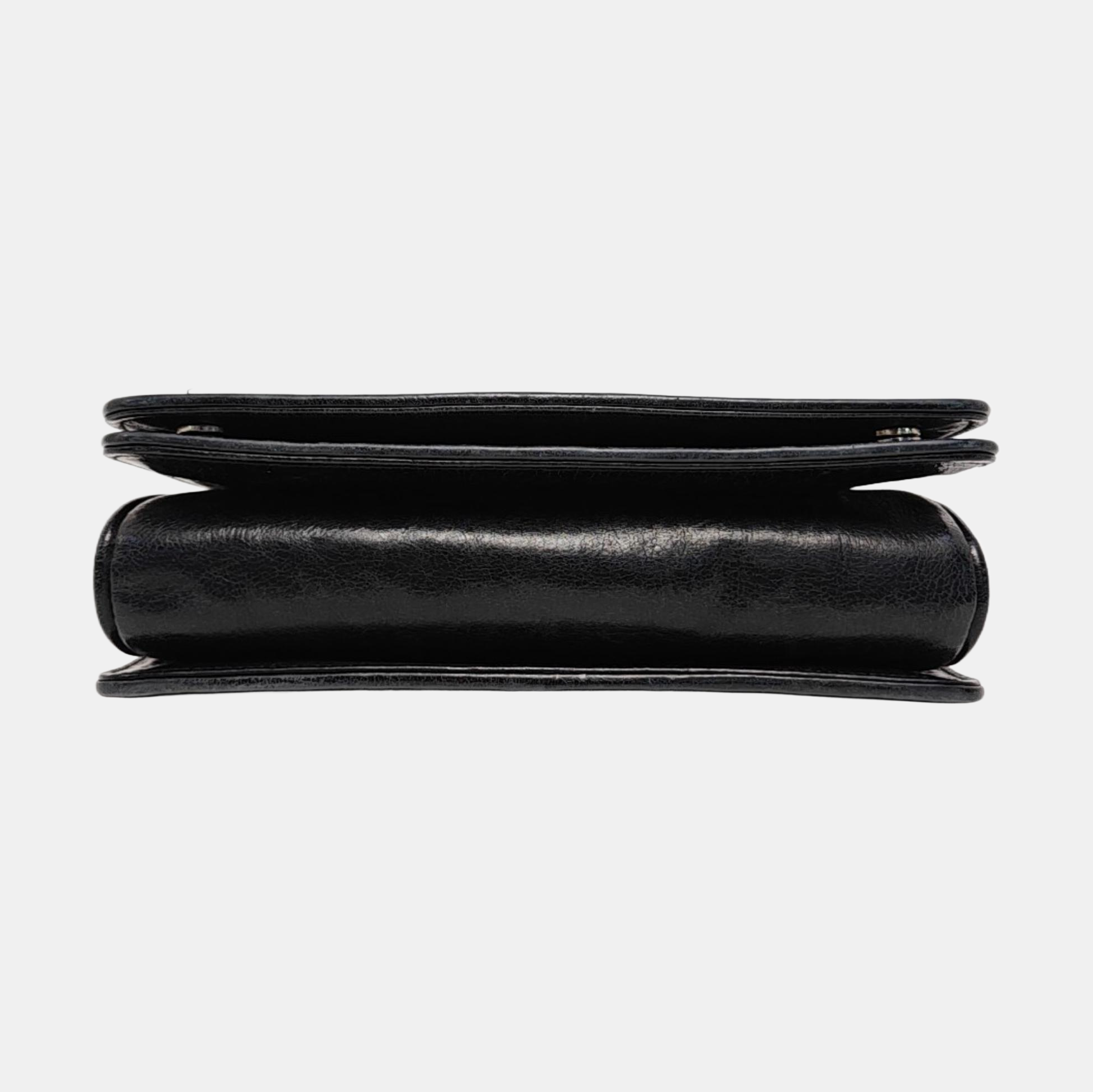 Calfskin Shoulder Bag Black