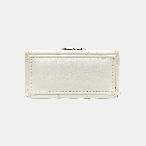 Quilted Lambskin Shoulder Bag White