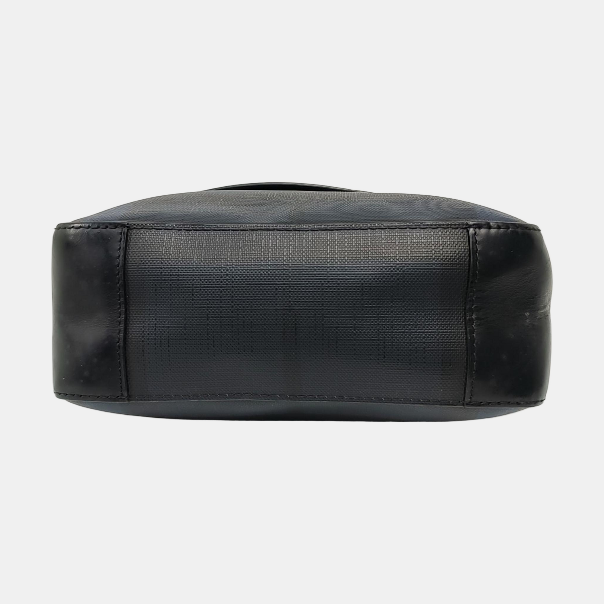 Coated Canvas Crossbody Bag Black