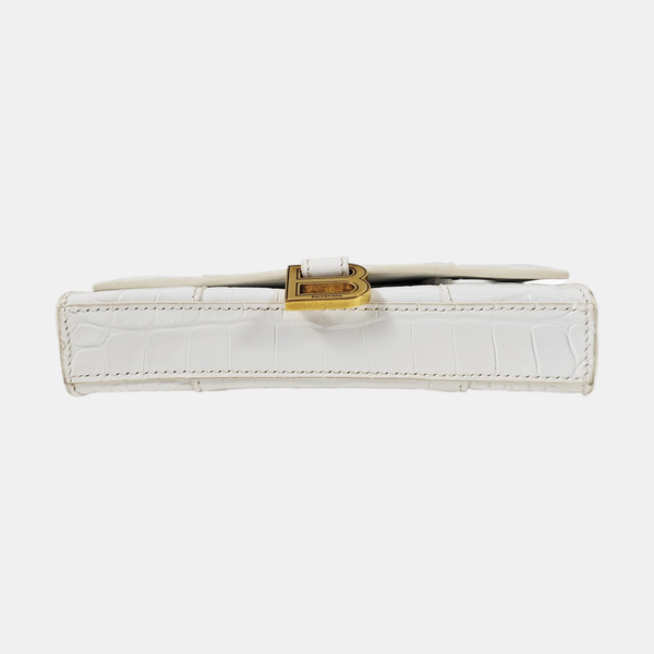 Hourglass Wallet On Chain Mini Calfskin White