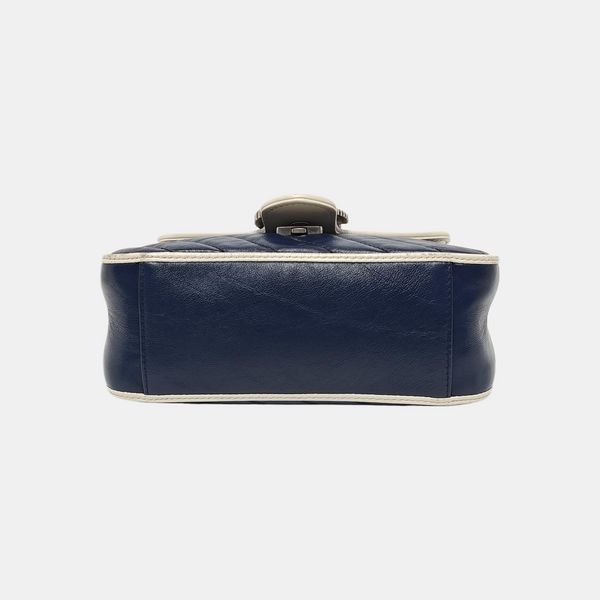 GG Marmont Mini Quilted Calfskin Blue