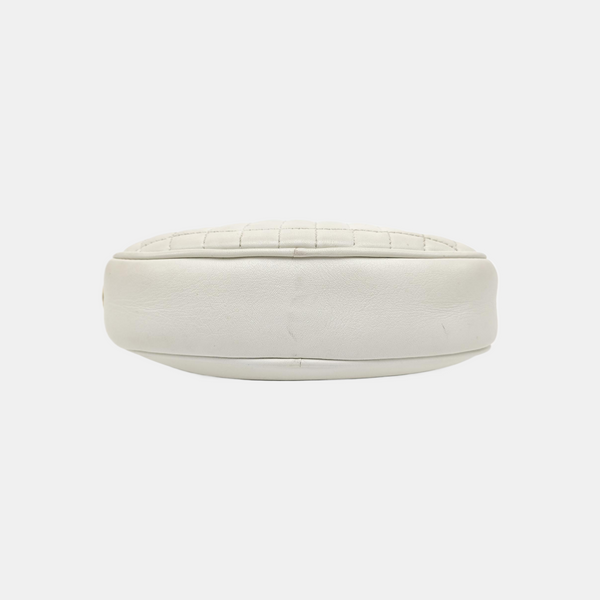 C CHARM Quilted Calfskin White