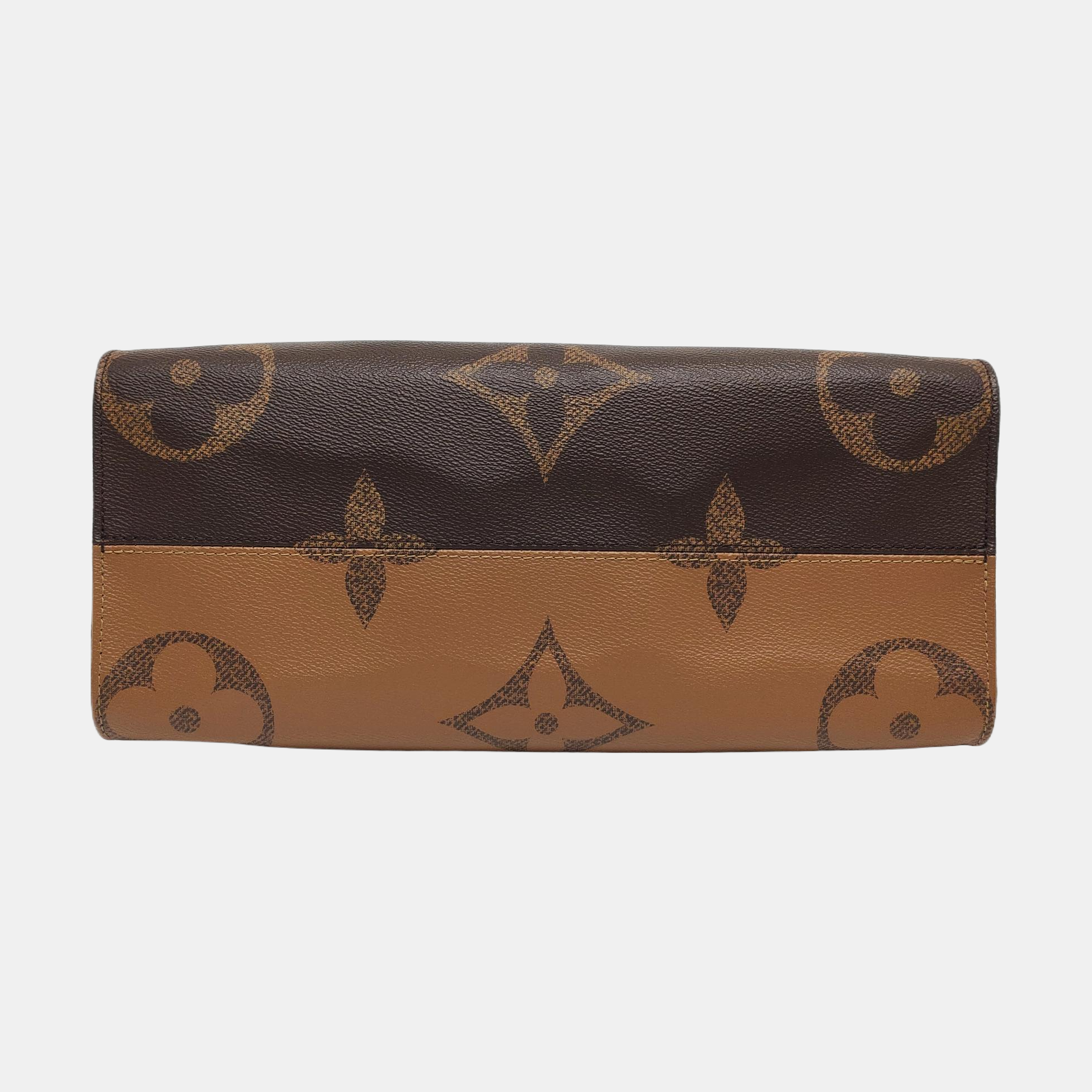 Authenticated pre-owned  ONTHEGO MM Monogram Coated Canvas Brown - Tote Bag at Looply