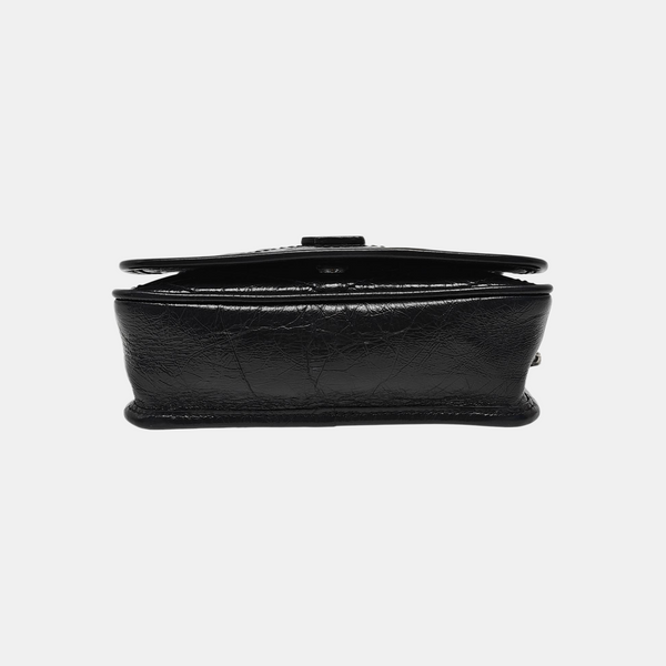 NIKI Mini Chevron, Quilted Calfskin Black