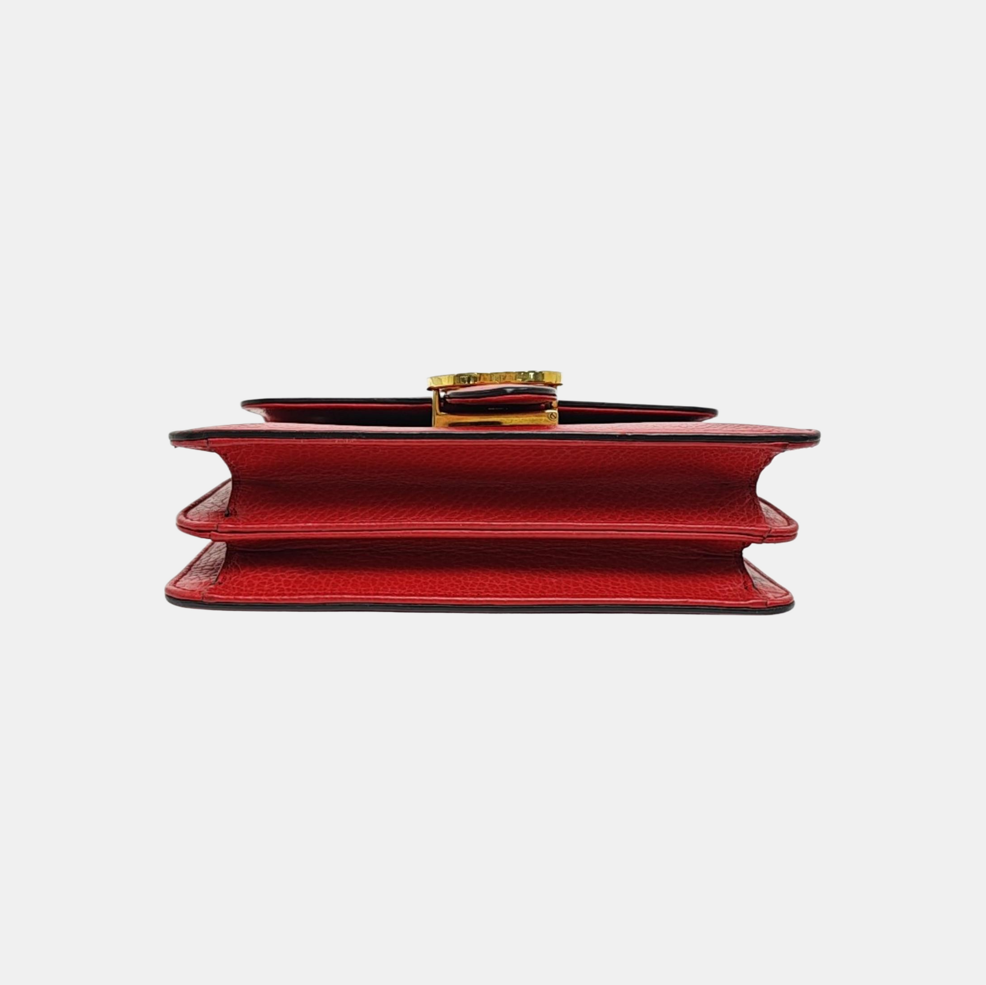 Interlocking G Small Calfskin Red