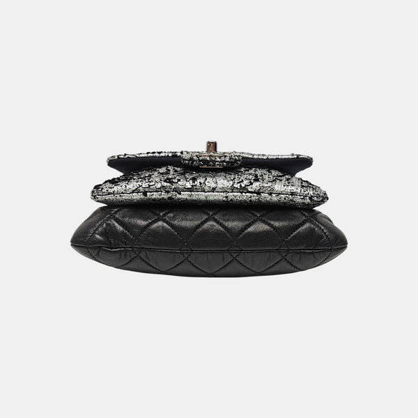 Lambskin Top Handle Bag Silver