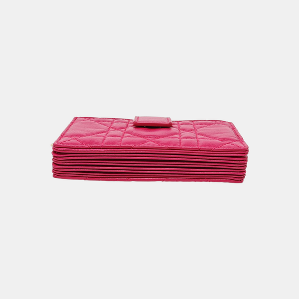 Lady Dior Super Mini Cannage Lambskin Pink Card Holder