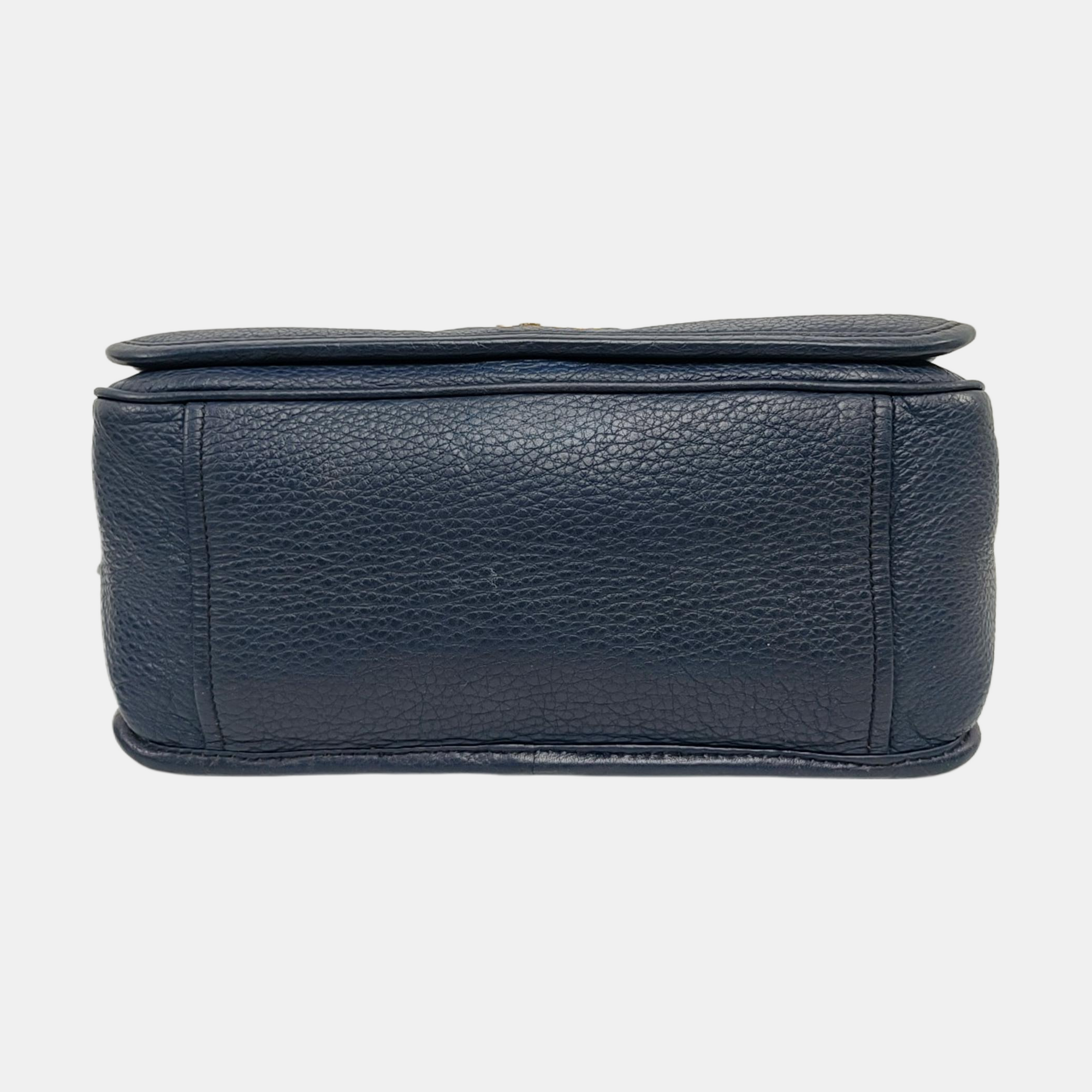 Calfskin Shoulder Bag Blue
