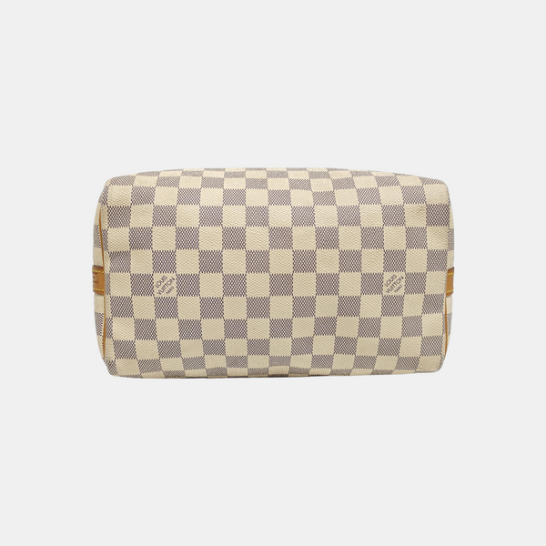 SPEEDY 25 Damier Azur Coated Canvas White