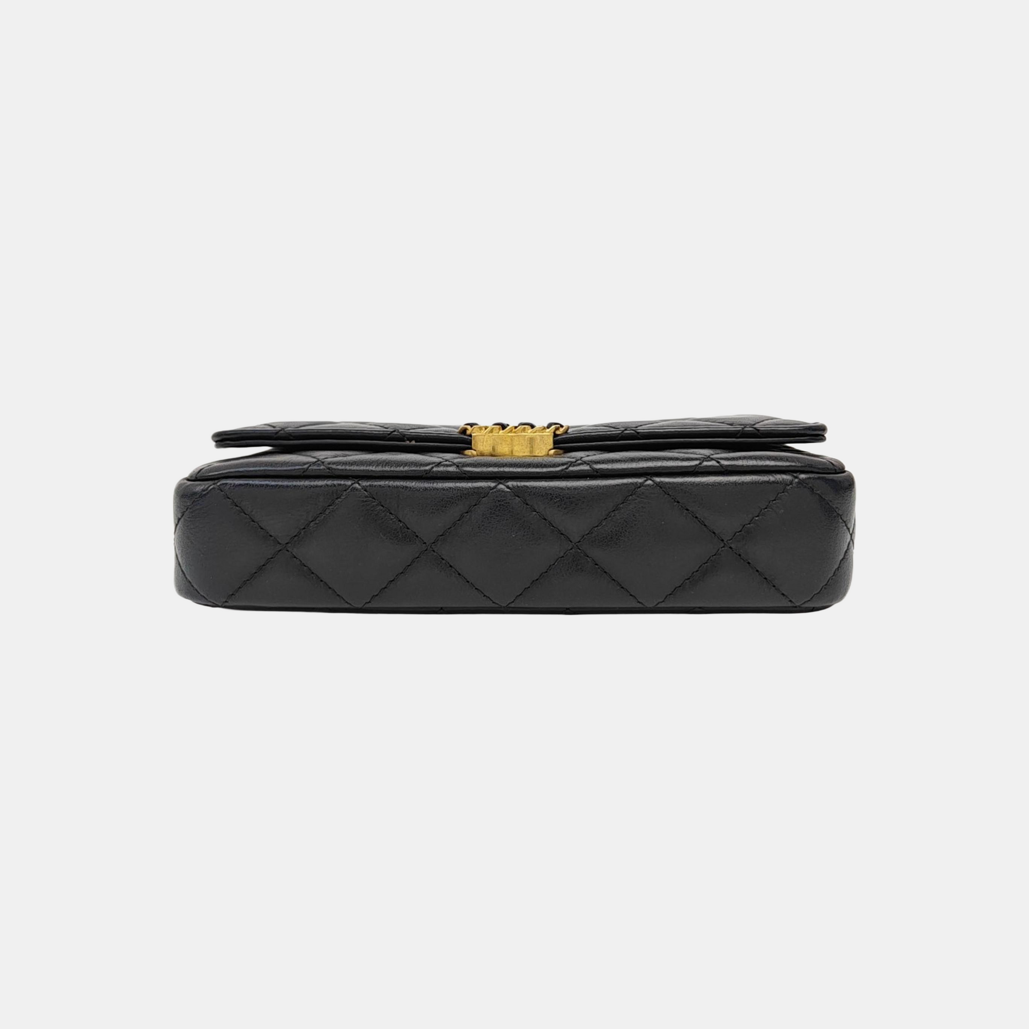 23K Quilted Calfskin Black