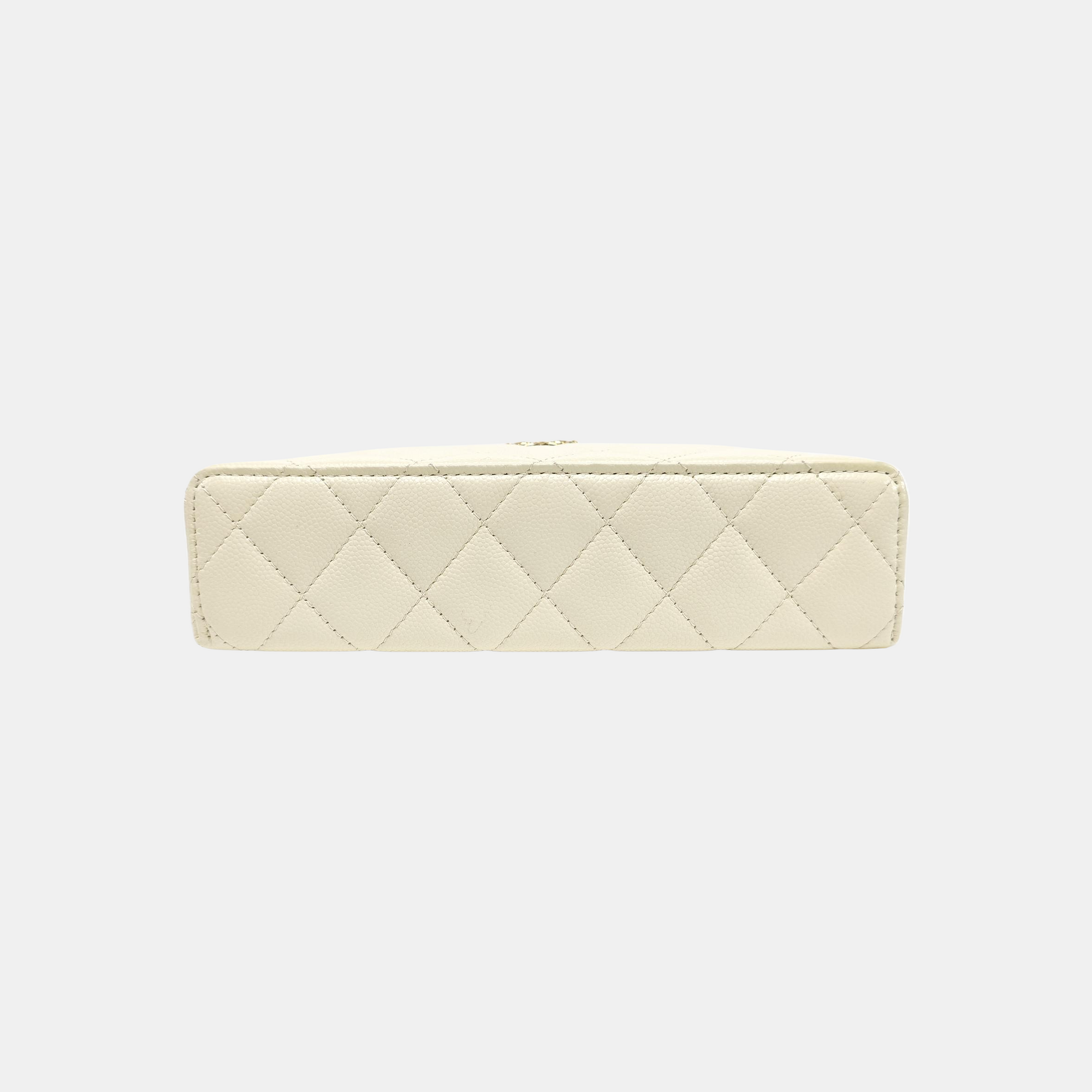 Quilted Grained Calfskin Shoulder Bag Yellow