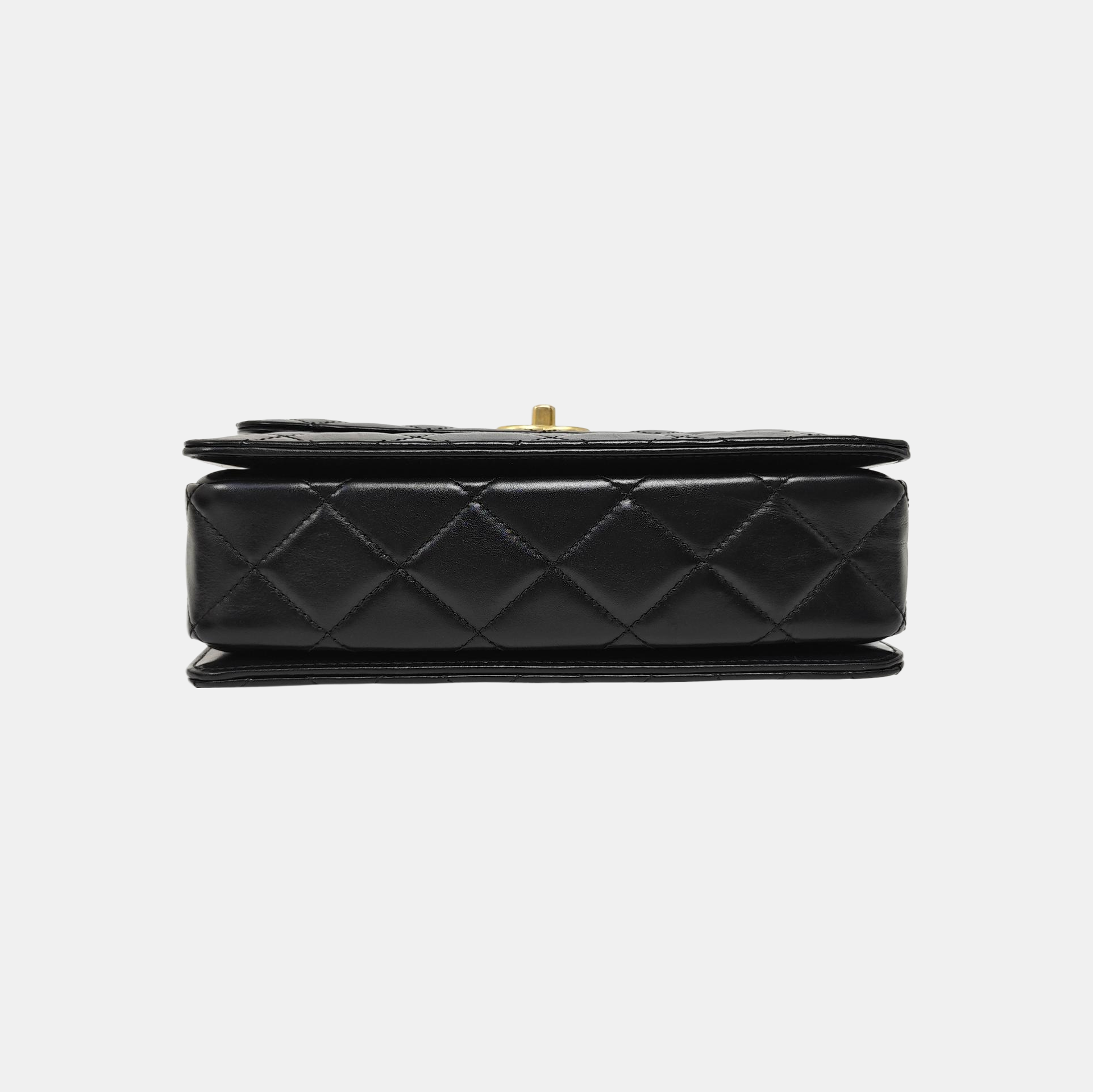 Quilted Calfskin Shoulder Bag Small Black