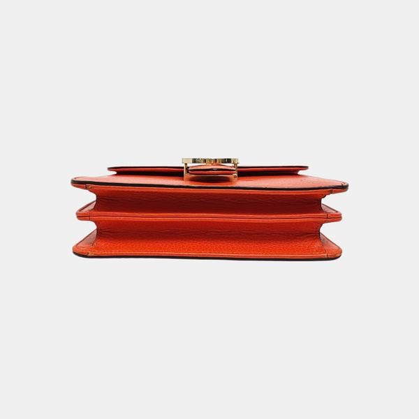 Interlocking G Small Calfskin Orange