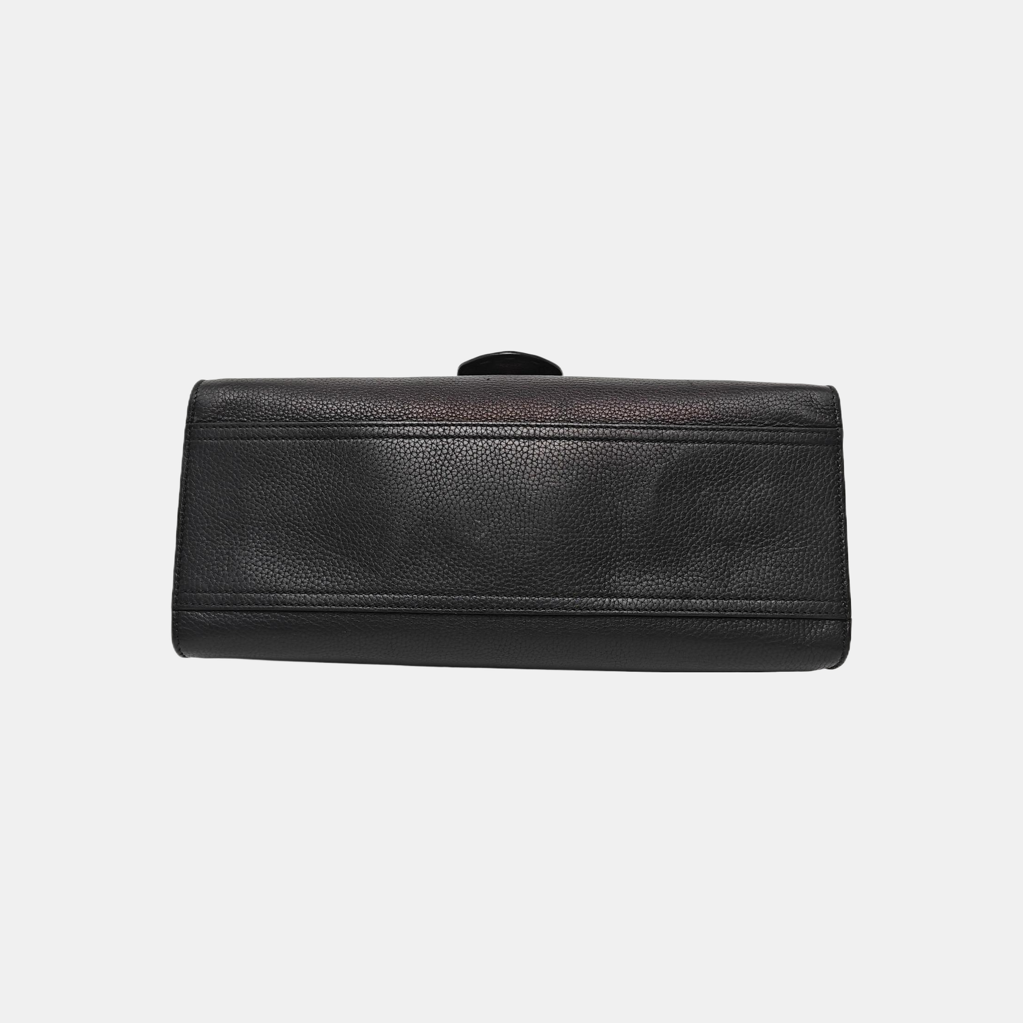 GG Marmont Top Handle Large Calfskin Black