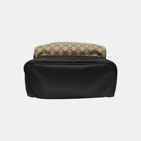 Monogram Coated Canvas Backpack Black