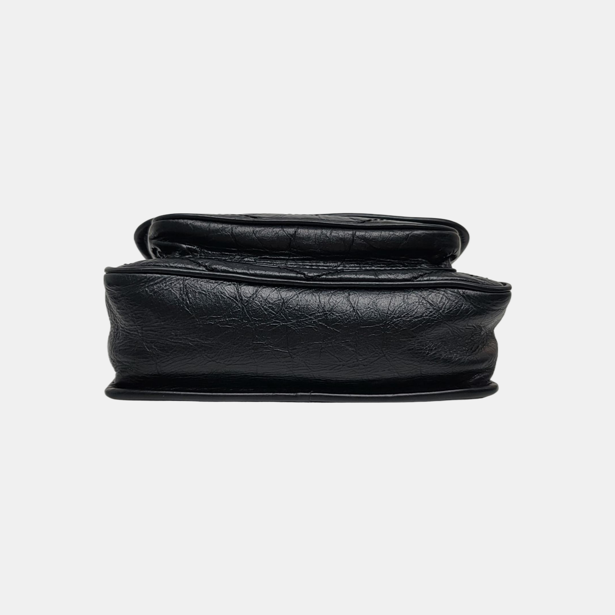NIKI Small Chevron Calfskin Black