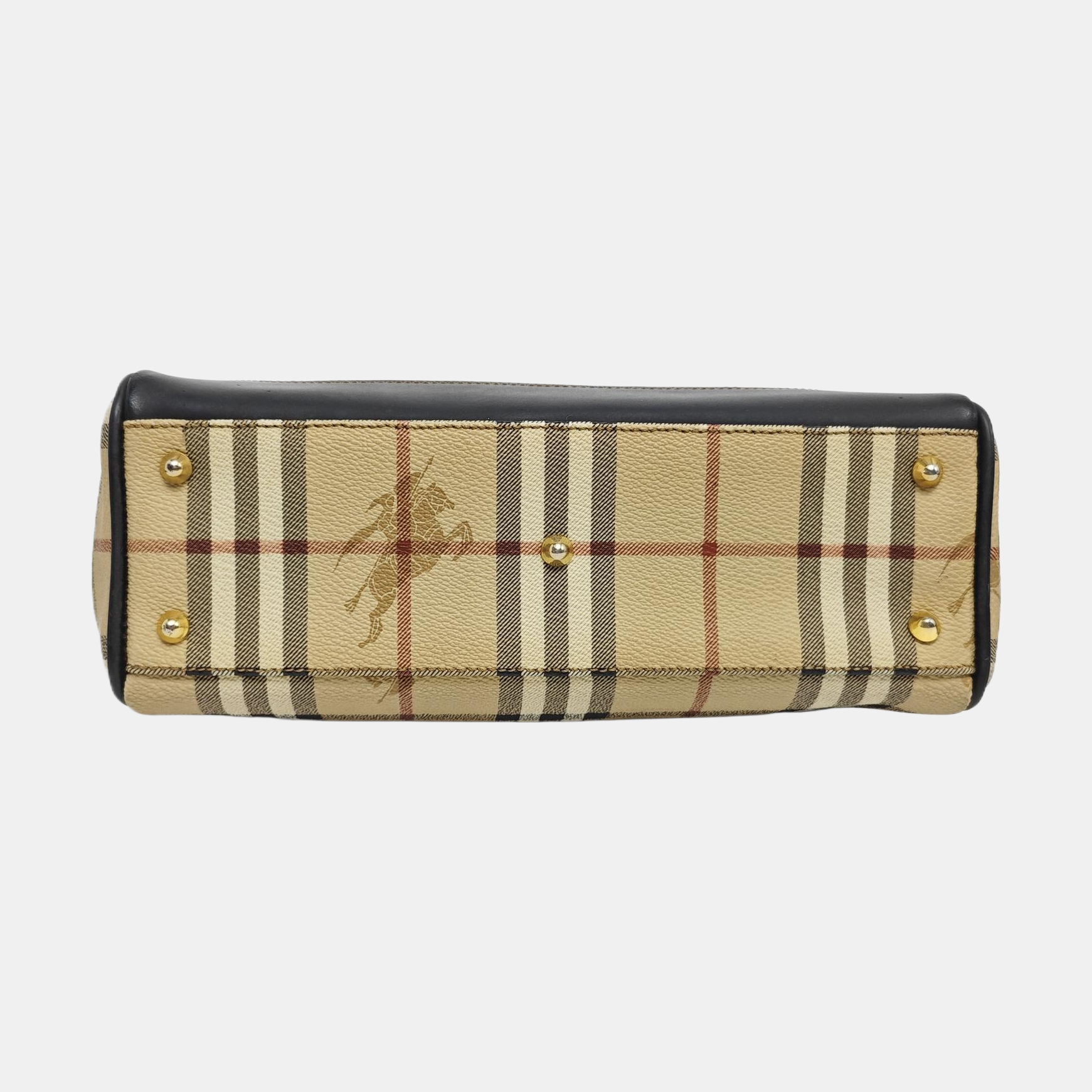 Coated Canvas Top Handle Bag Beige