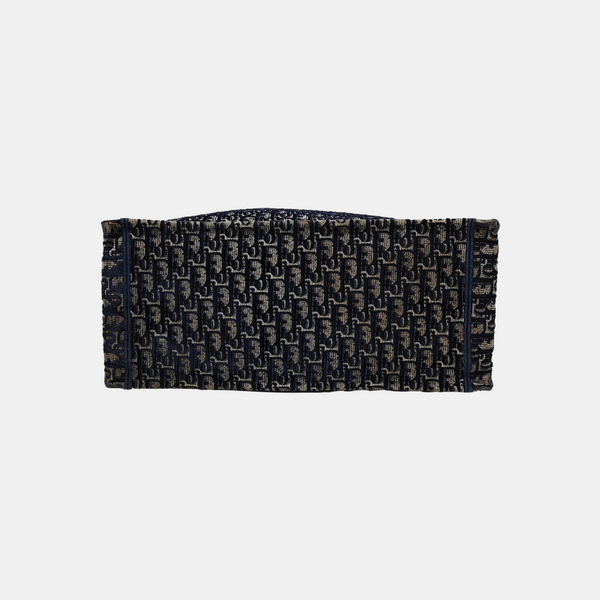 Book Tote Large Oblique Velvet Blue