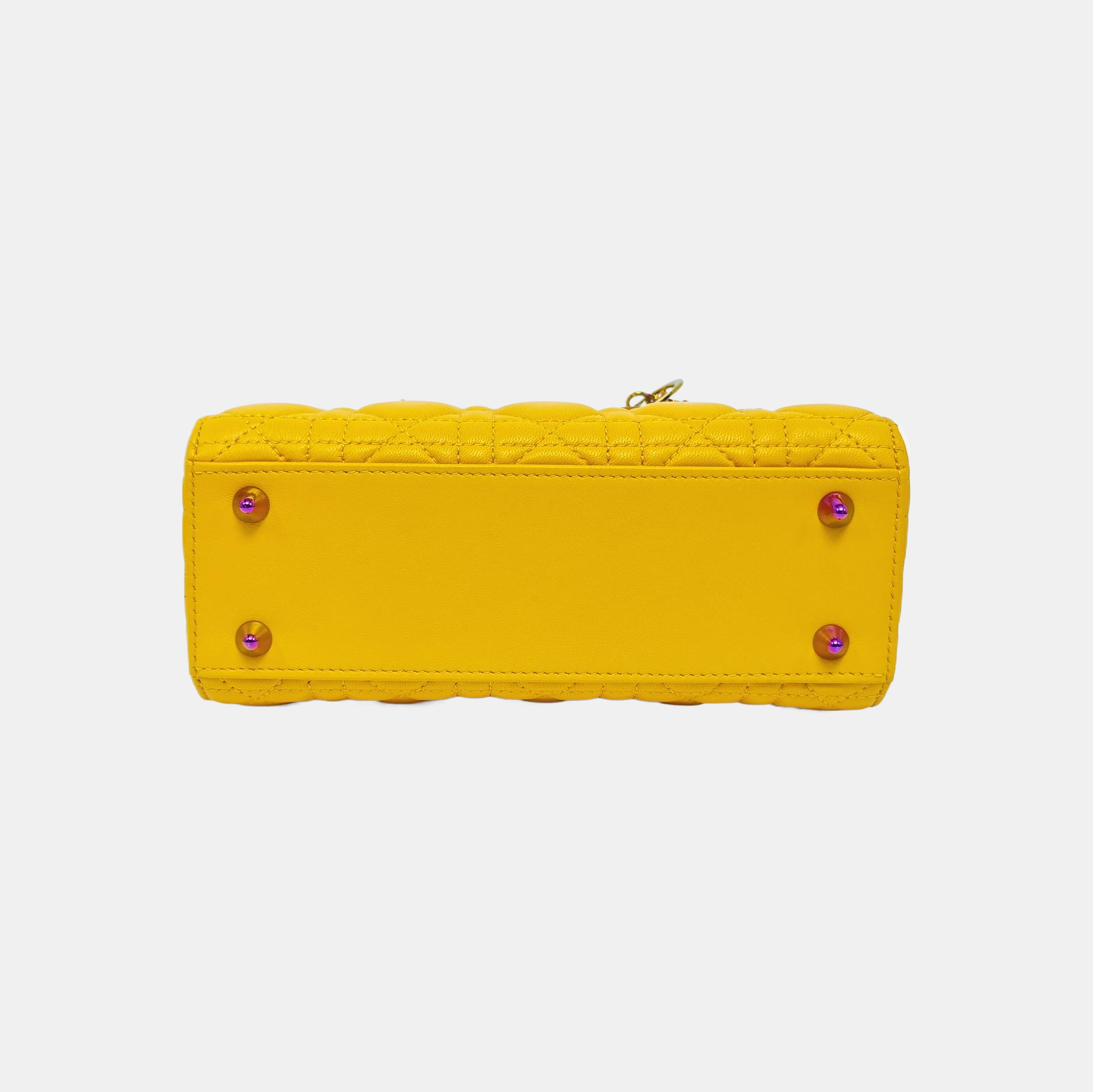 Lady Dior Small Cannage Lambskin Yellow