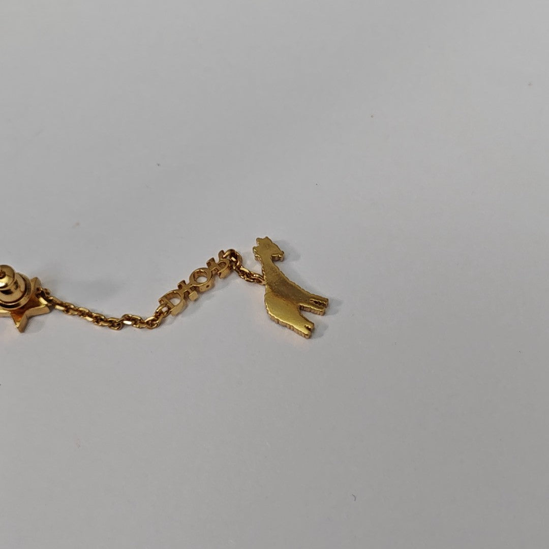 Diorable Metal Gold Stud Earrings