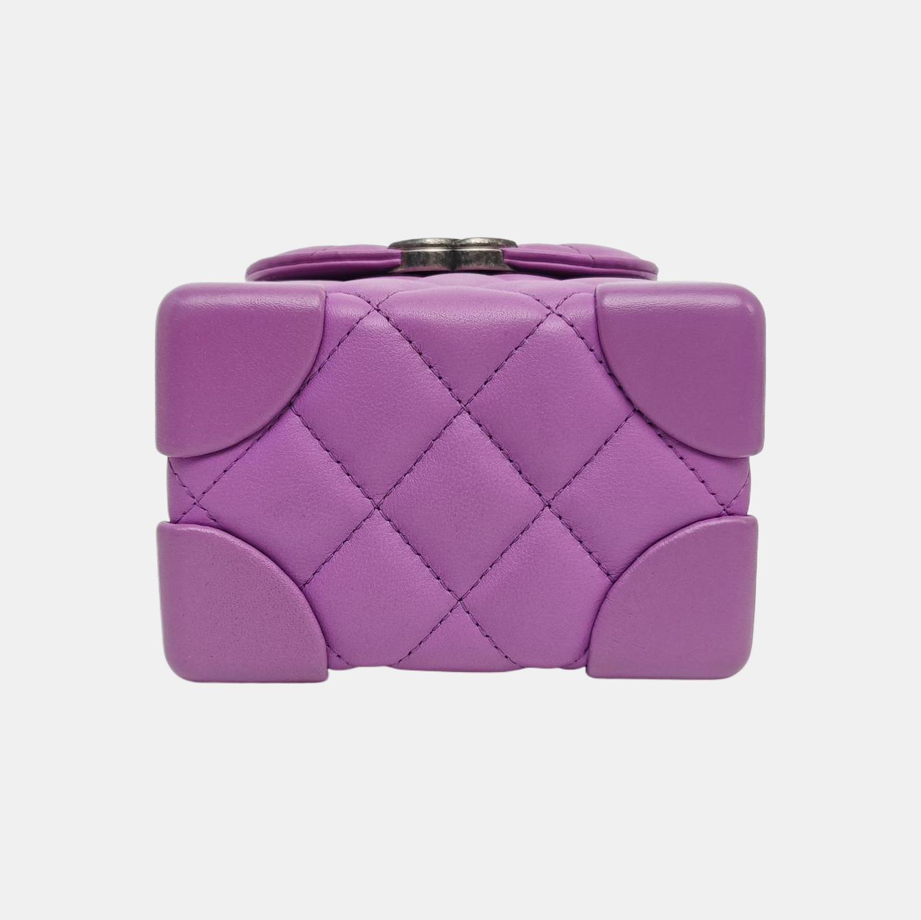 Quilted Calfskin Shoulder Bag Mini Purple