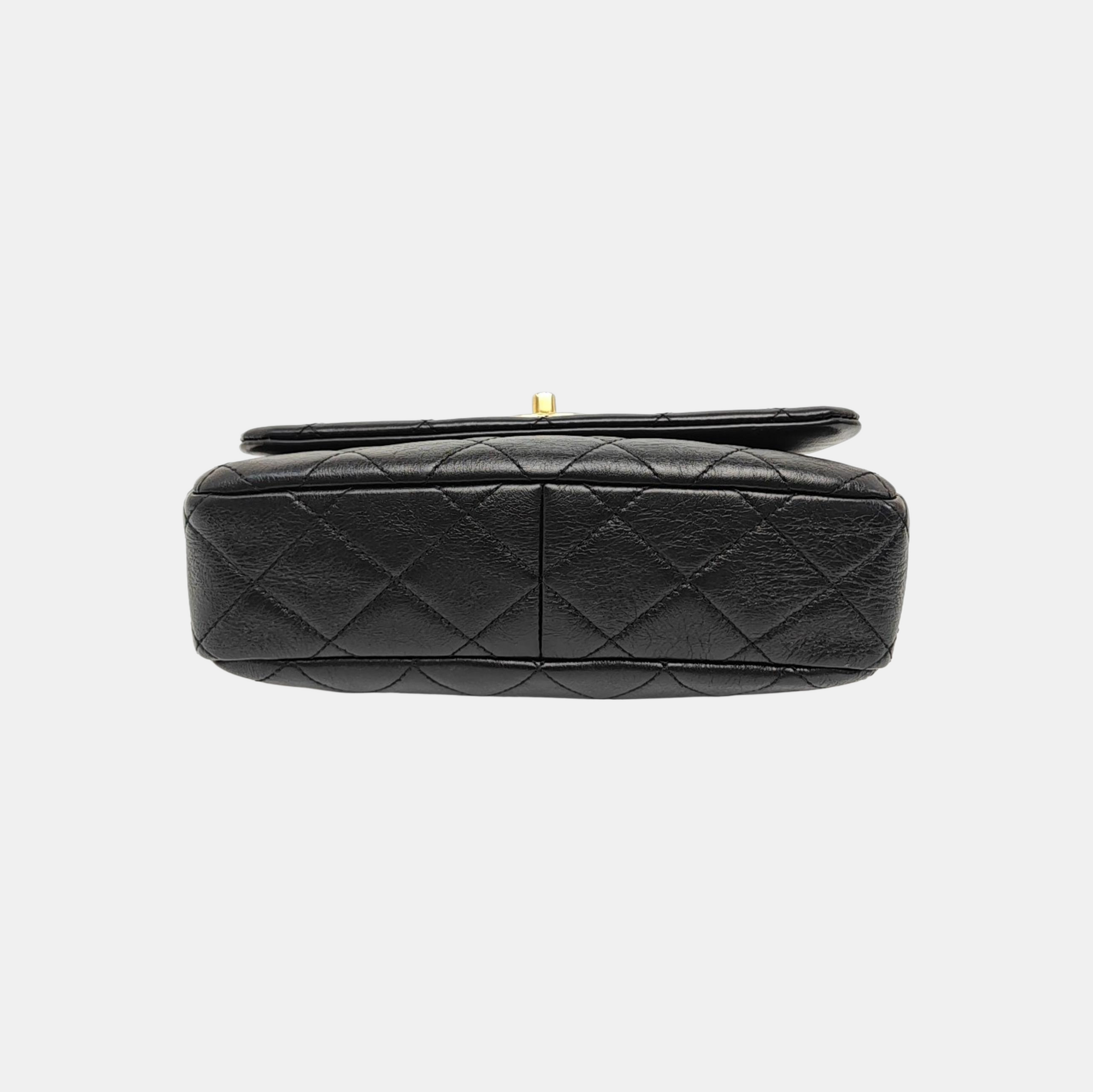 Quilted Calfskin Shoulder Bag Black