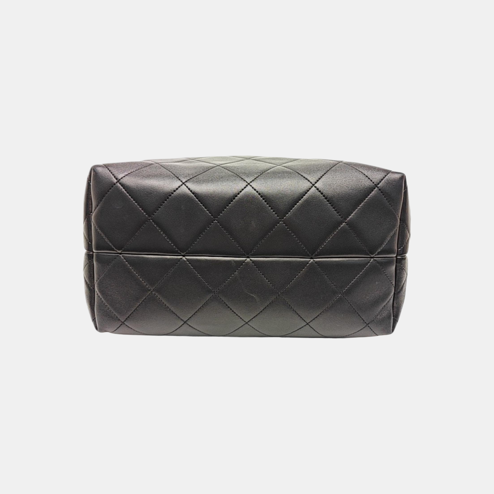 Quilted Suede Tote Bag Beige