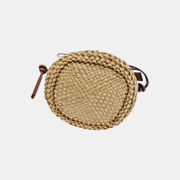 Straw Bucket Bag Brown