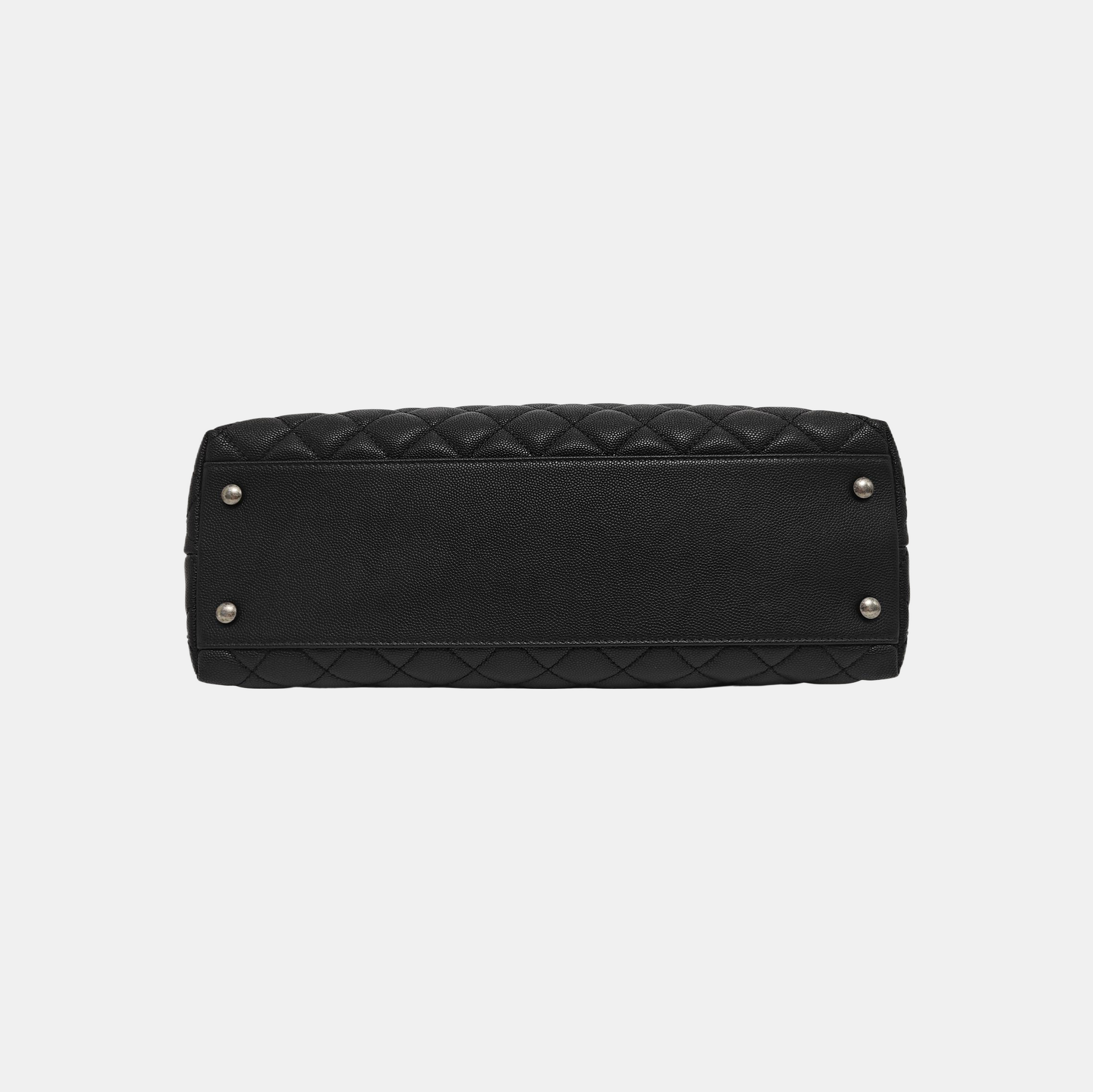 COCO HANDLE Large Quilted Grained Calfskin Black