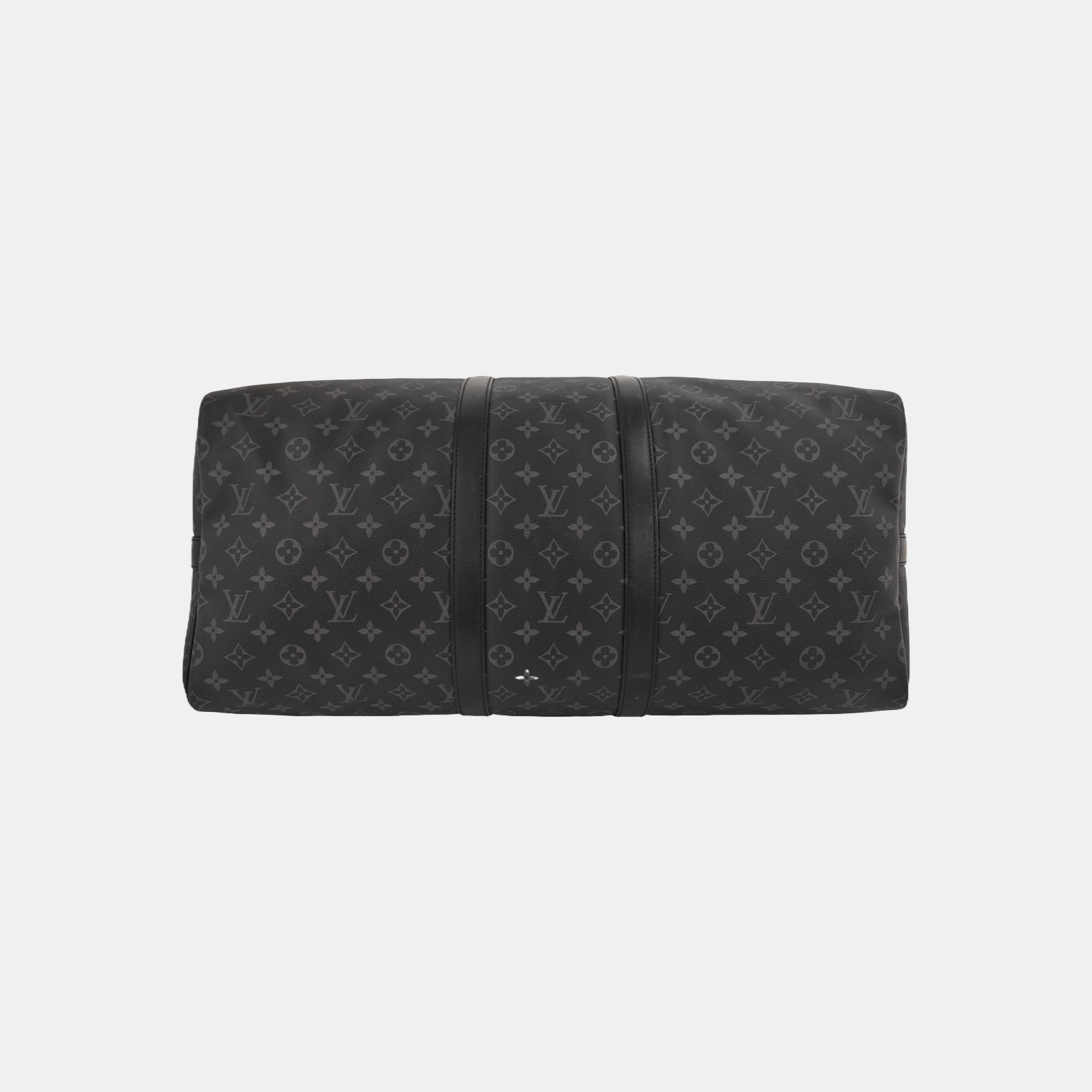 KEEPALL 55 Monogram Coated Canvas Black
