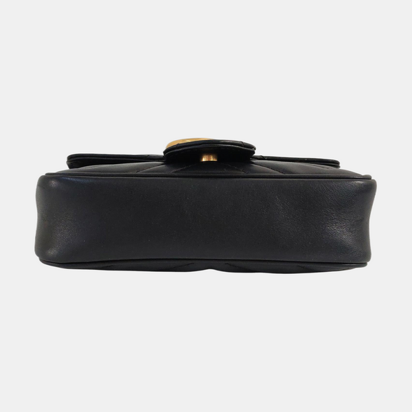 GG Marmont Mini Quilted Calfskin Black