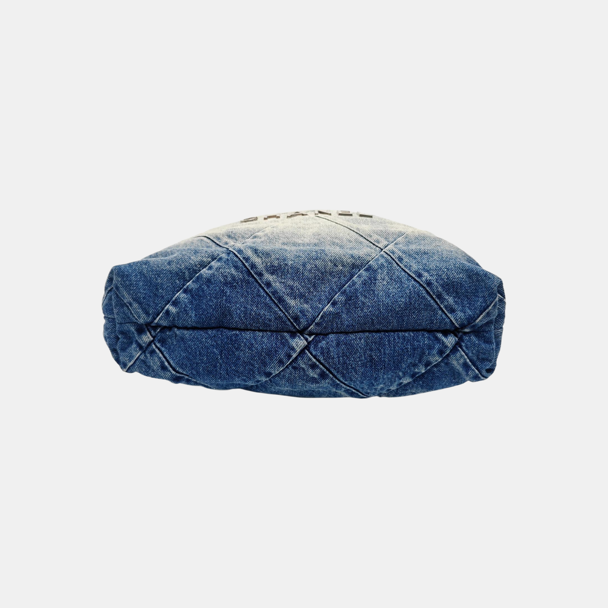 CHANEL 22 Small Quilted Denim Blue