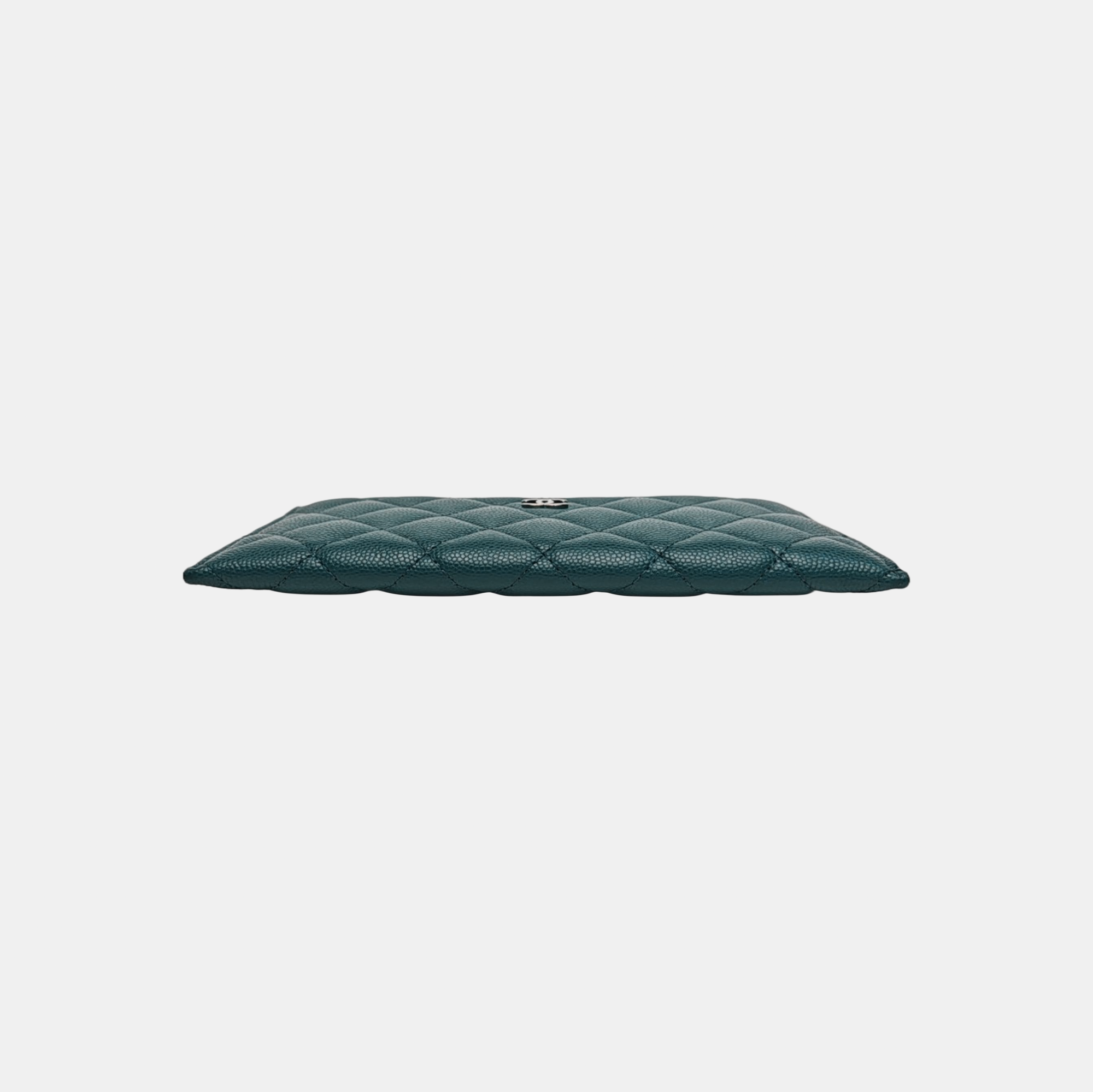 Quilted Grained Calfskin Wallet Green